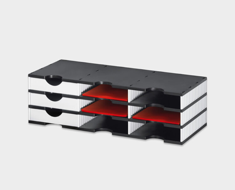 styrodoc-trio-Schublade-Schubladenboxen-Ablagesystem-schwarz-weiss-weiss-3er-main-1-styro-ag