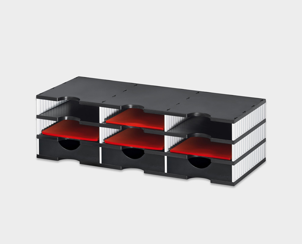 styrodoc-trio-Schublade-Schubladenboxen-Ablagesystem-schwarz-weiss-schwarz-3er-main-1-styro-ag