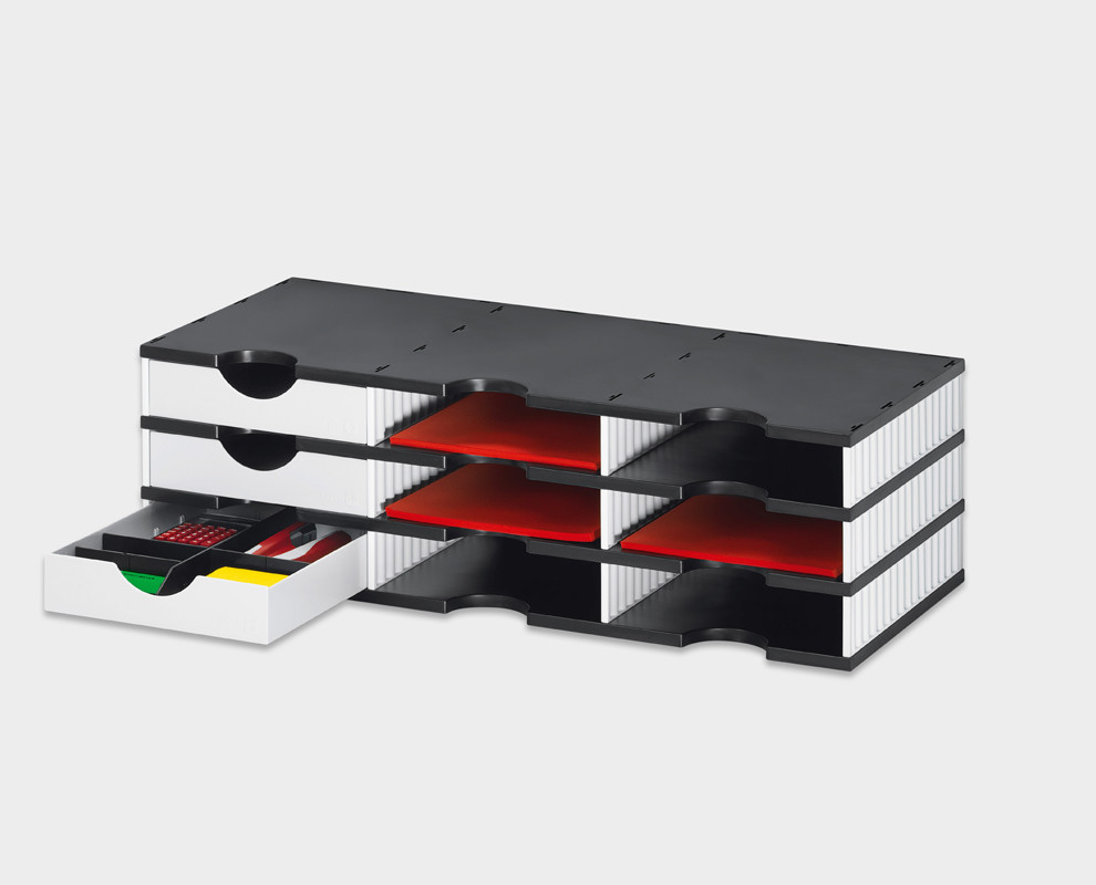styrodoc-trio-Schublade-Schubladenboxen-Ablagesystem-schwarz-weiss-weiss-3er-main-2-styro-ag