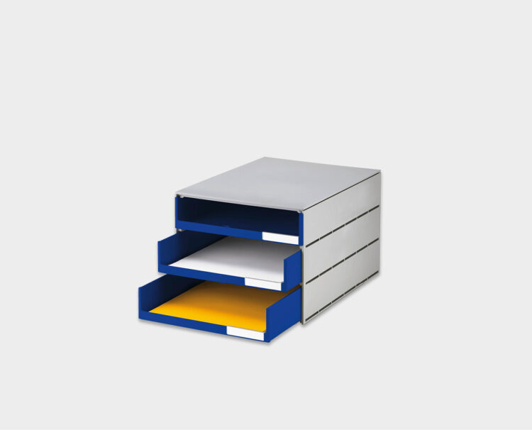 styroval-pro-Aufbewahrung-Schubladenbox-offen-C4-3s-grau-blau-main-1-styro-ag