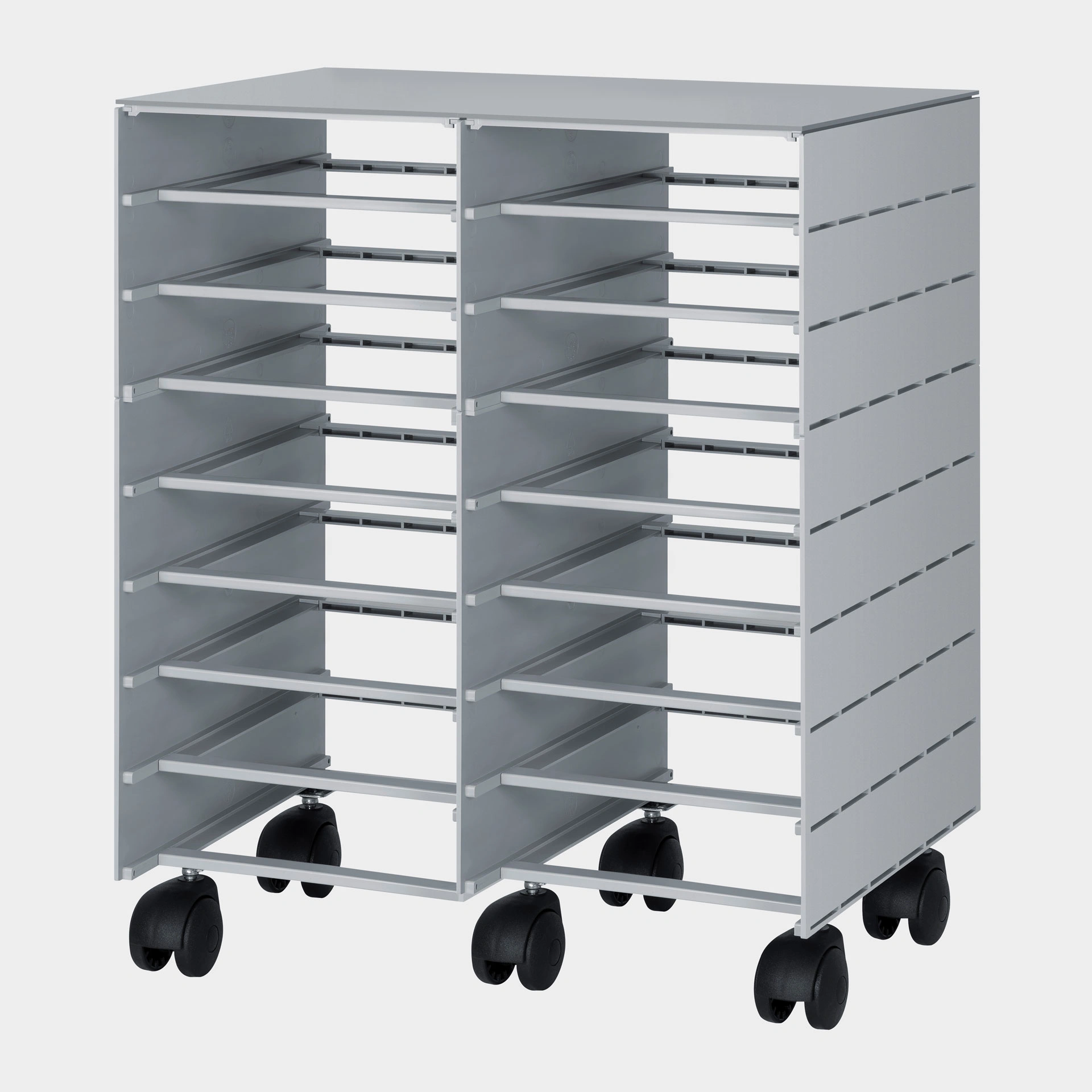 styroval-mobil-rollboy-gehäuse-16-hoche-Schubladen-grau-ablage-main-1-styro-ag