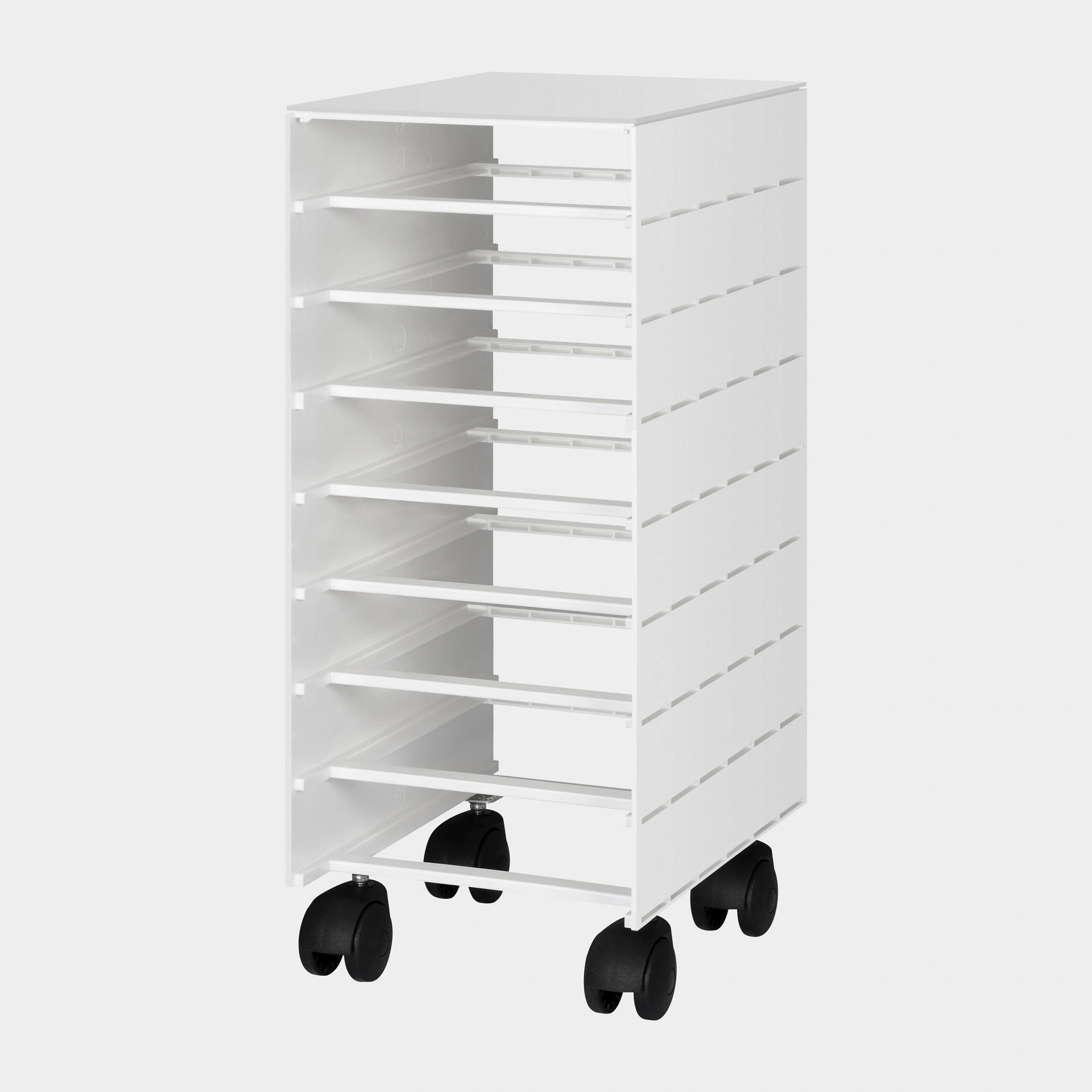 styroval-mobil-rollboy-gehäuse-8-hoche-Schubladen-weiss-ablage-main-1-styro-ag
